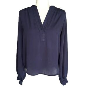 Stelen Need Supply Navy Blue V-Neck Long Sleeve Blouse - S